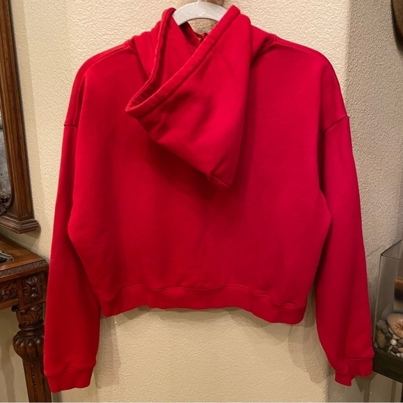 X-GIRL Red Cropped Hoodie Sweatshirt Size 2 - Picture 4 of 10